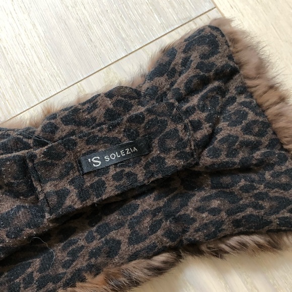Cheetah print real rabbit fur scarf by ‘s solezia - Picture 5 of 5